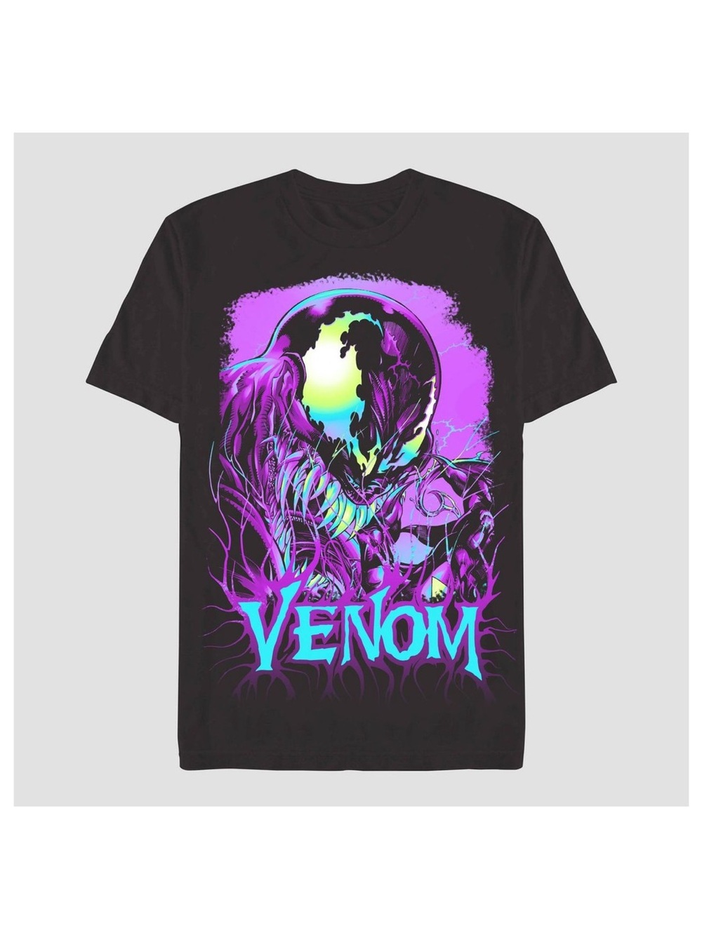 Marvel Venom Tee in Black with Purple and Neon Accents